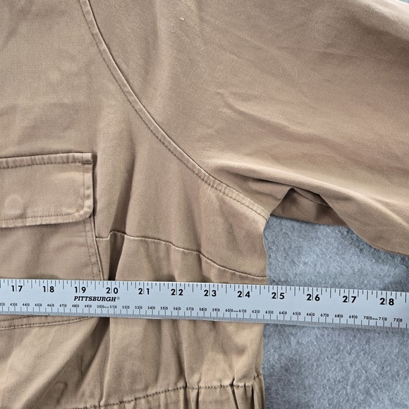 Torrid Women Jacket 3 Tan Twill Utility Button Long Sleeve - Picture 6 of 9